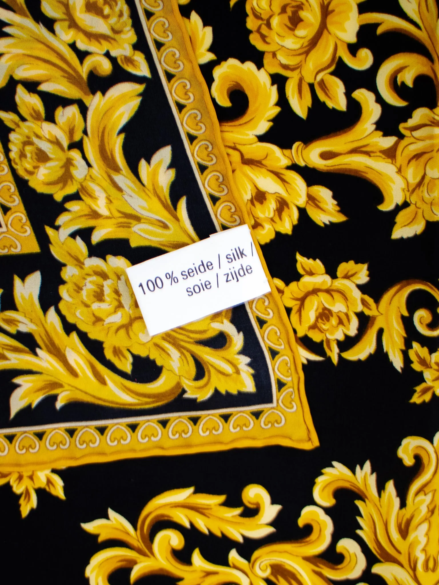 Baroque print silk scarf