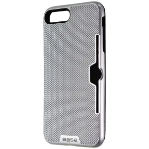 Base DuraFit Stowaway Credit Card Case for iPhone 8 Plus/7 Plus- Silver/Black