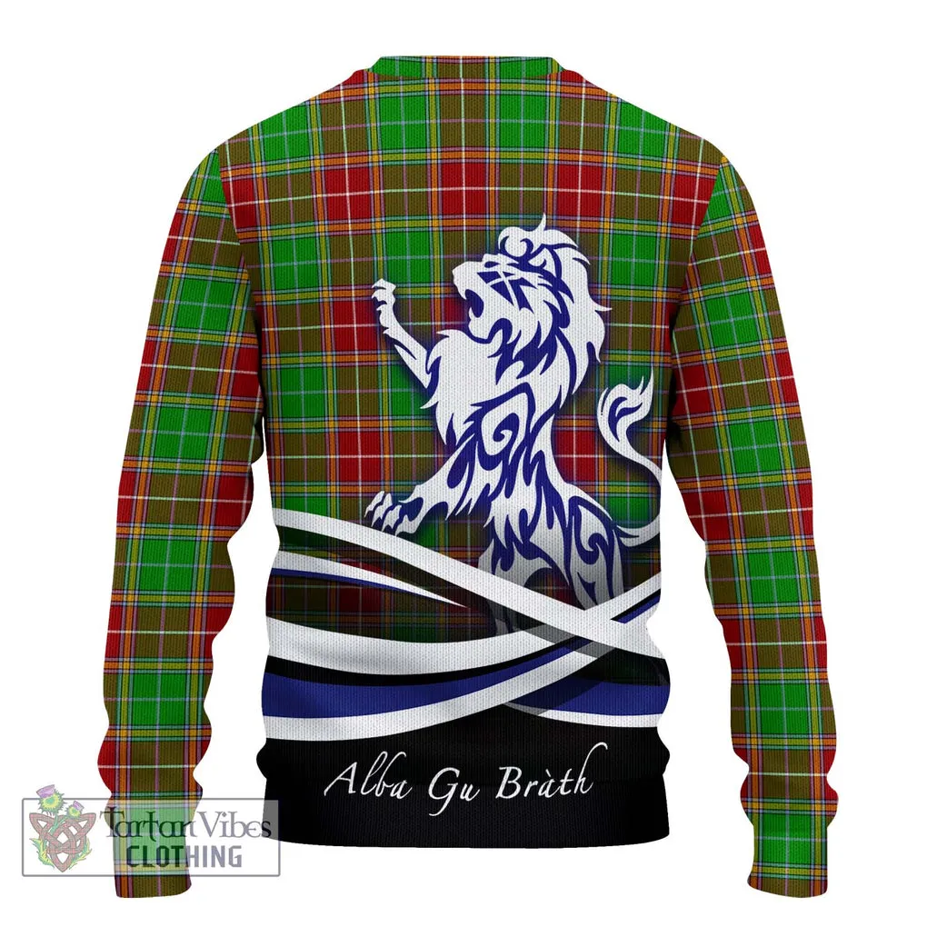 Baxter Modern Tartan Ugly Sweater with Alba Gu Brath Regal Lion Emblem