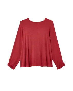 Bea Bow Sleeve Tie Top | Red