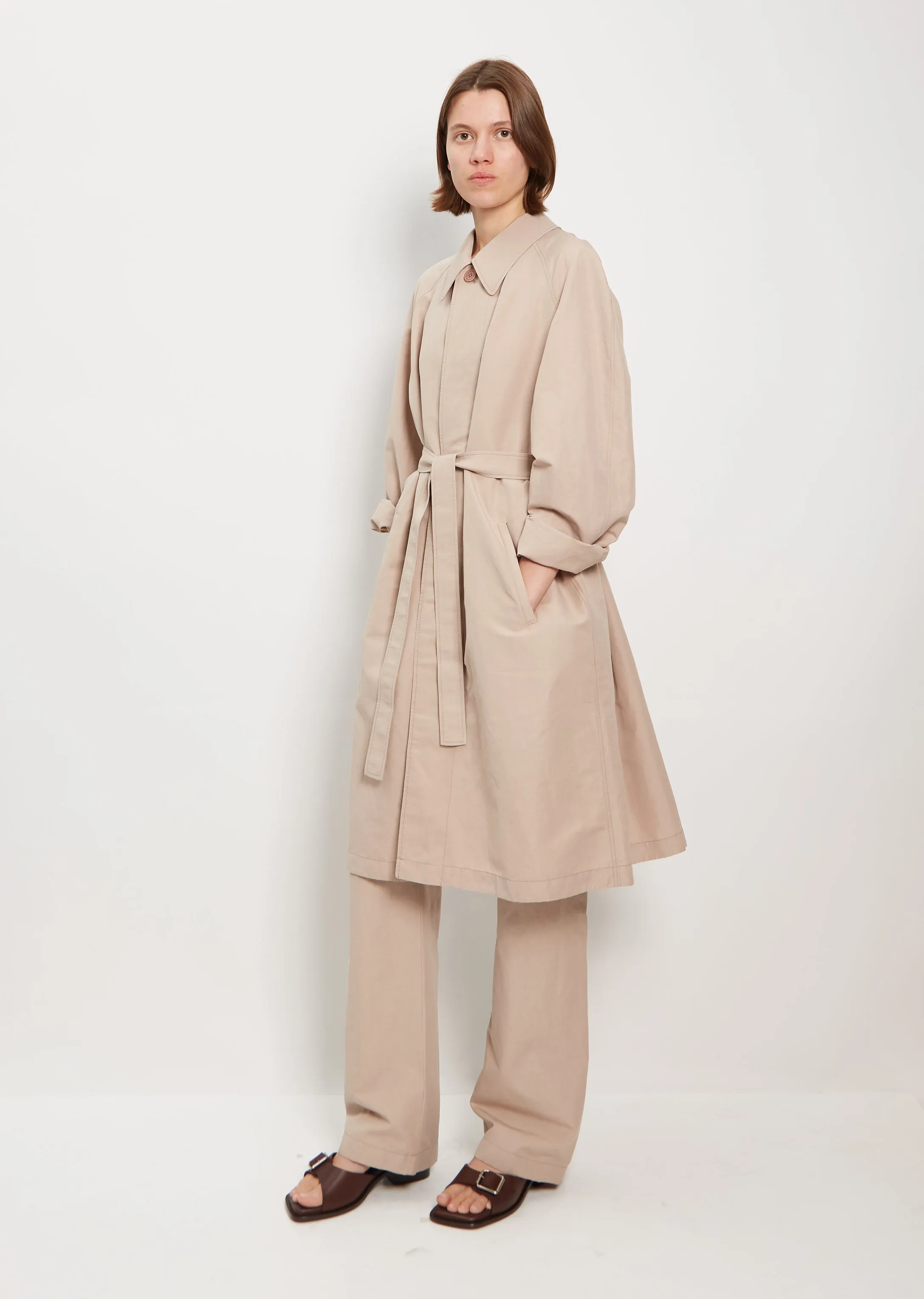 Belted Lightweight Linen Cotton Coat