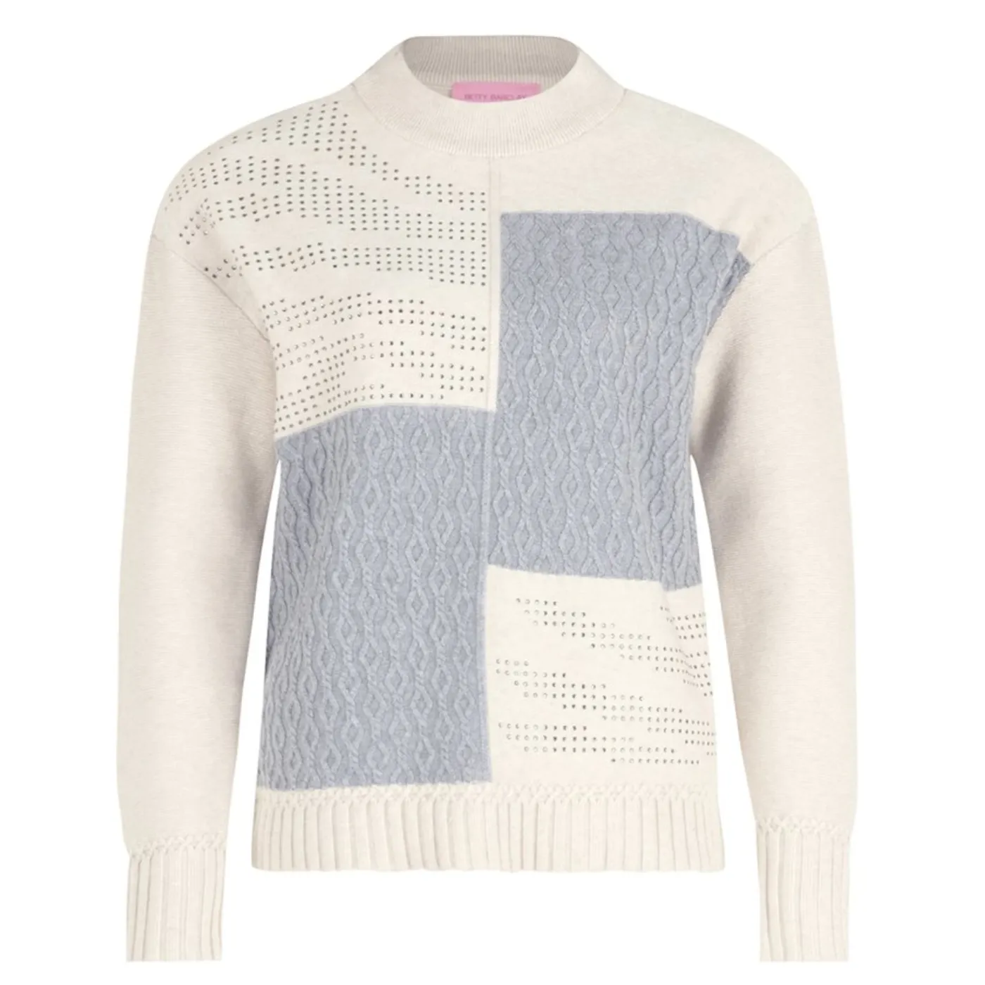 Betty Barclay Diamante Pullover Knit Jumper | Beige/ Grey