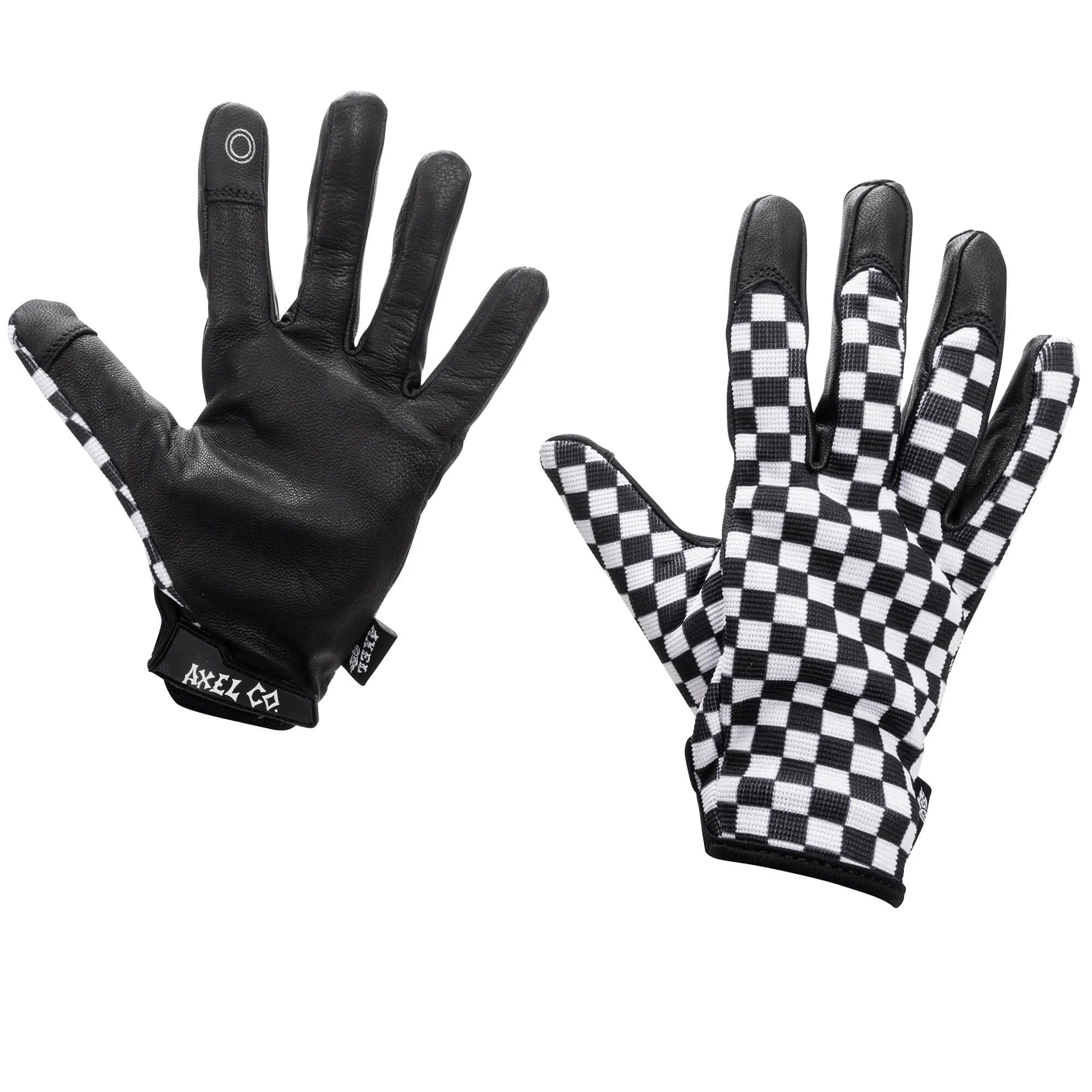 Black & White Checkers Mesh Top Gloves