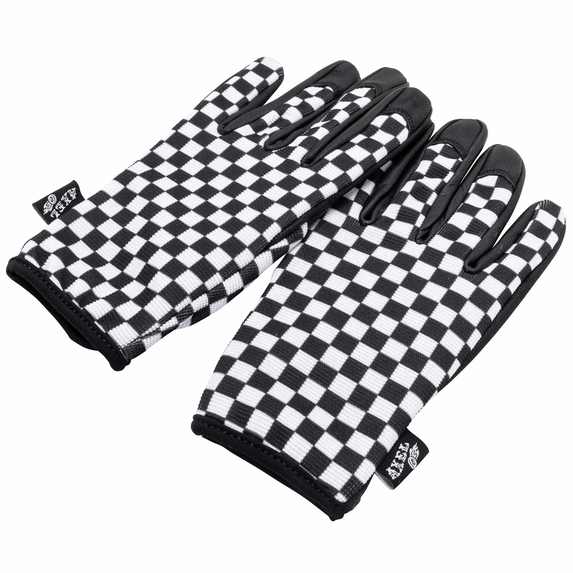 Black & White Checkers Mesh Top Gloves