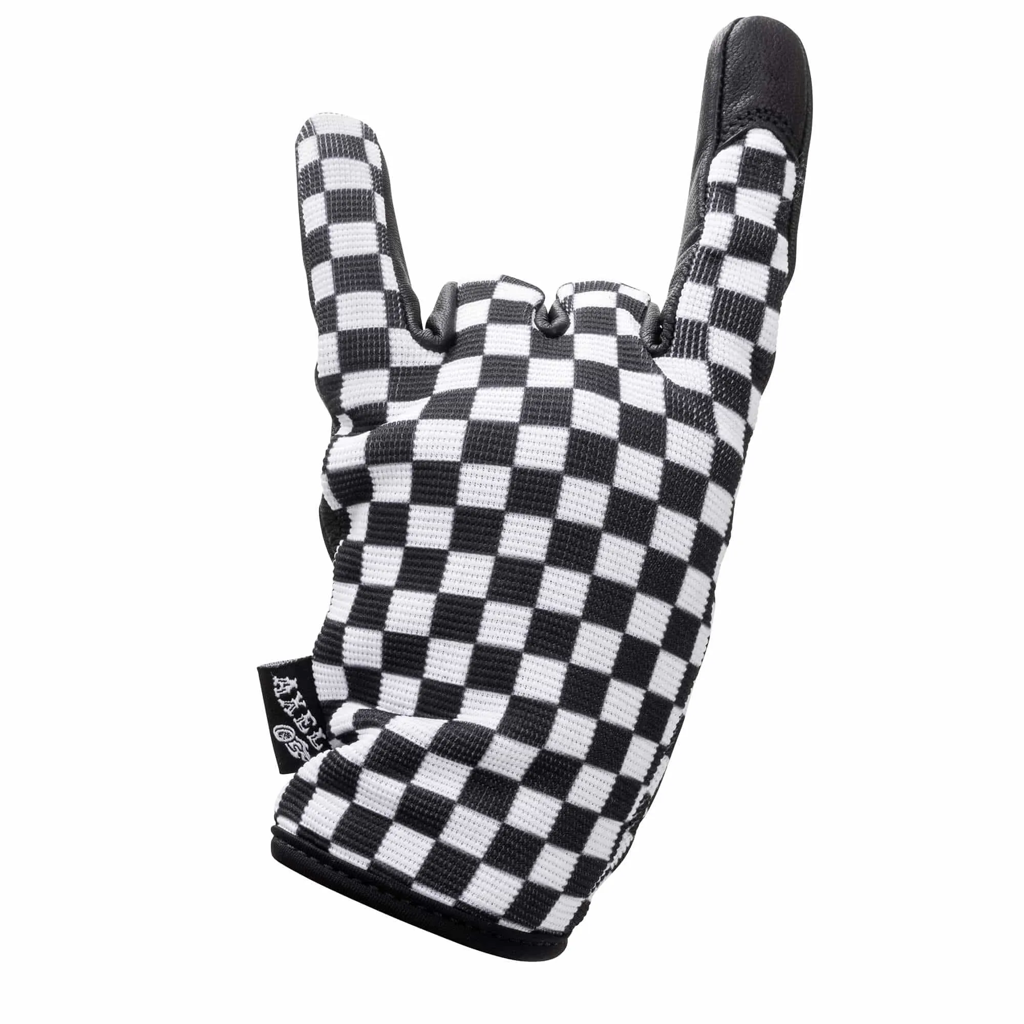 Black & White Checkers Mesh Top Gloves