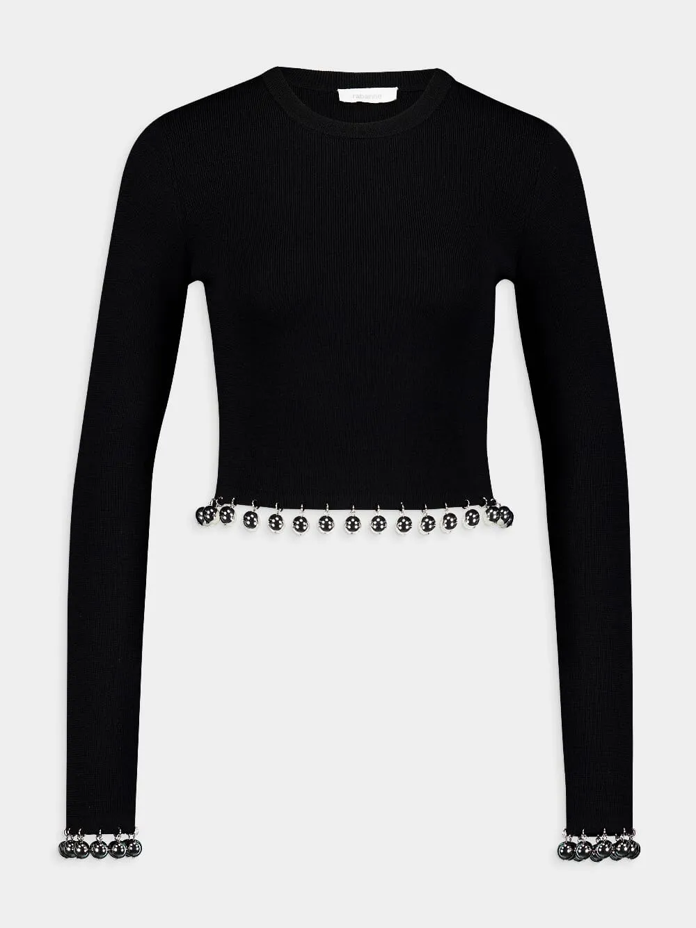 Black Beaded Wool Jumper