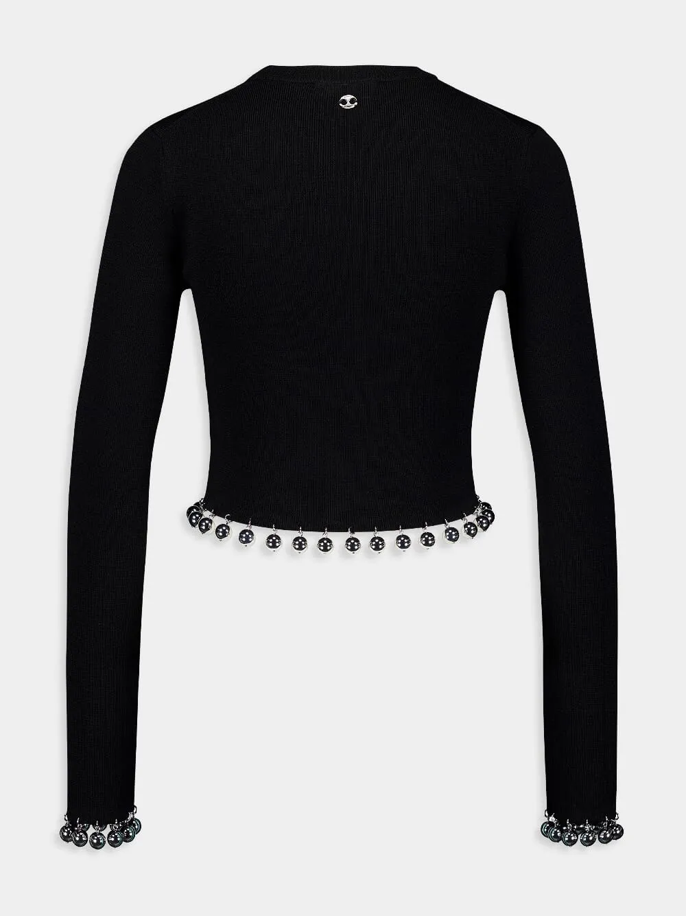 Black Beaded Wool Jumper