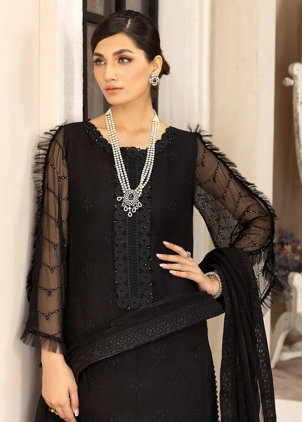 Black Formal Suit - Alizeh - Dhaagay Formals '23 - V02D10 - Anita