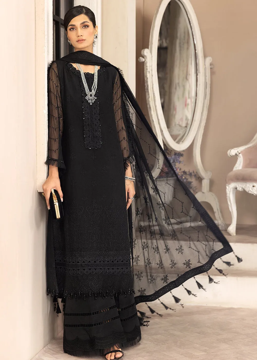 Black Formal Suit - Alizeh - Dhaagay Formals '23 - V02D10 - Anita