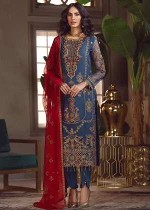 Blue Pakistani Organza Suit | Emaan Adeel | Le Festa Formal Edit 7 | LF-703