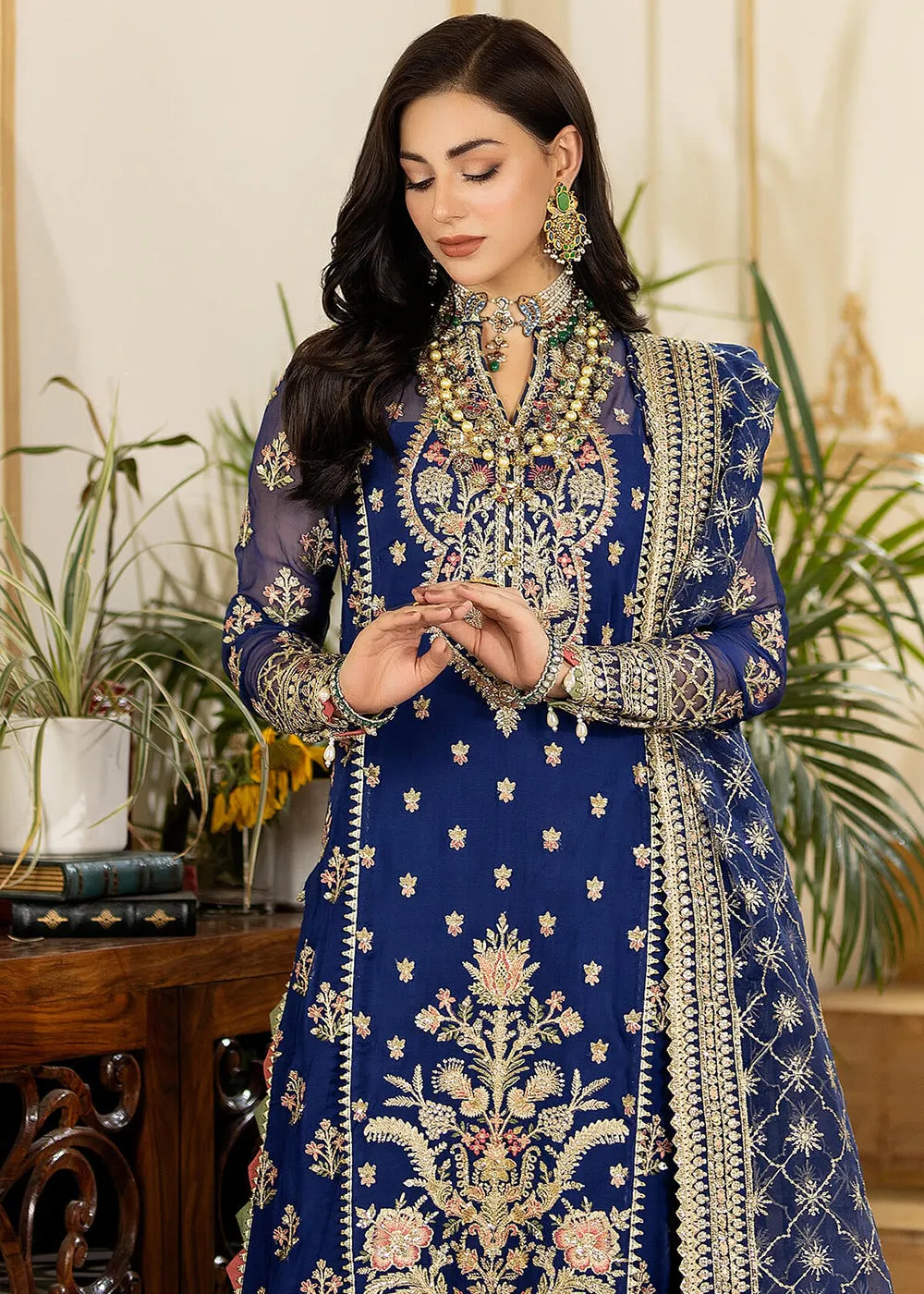 Blue Wedding Formal Suit | Imrozia Premium | Jhalak '23 | I-186 - GULNAAZ