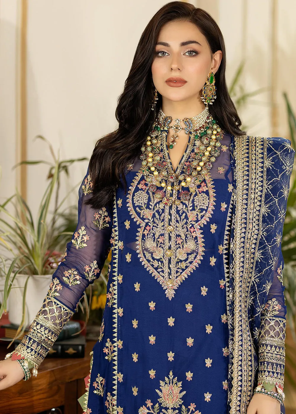 Blue Wedding Formal Suit | Imrozia Premium | Jhalak '23 | I-186 - GULNAAZ