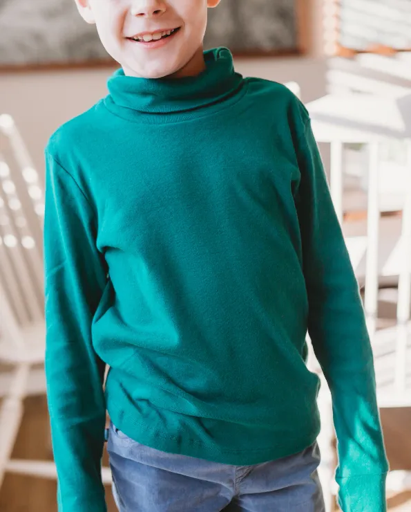 Boys and Girls Soft Cotton Turtleneck  | Crayon Blue