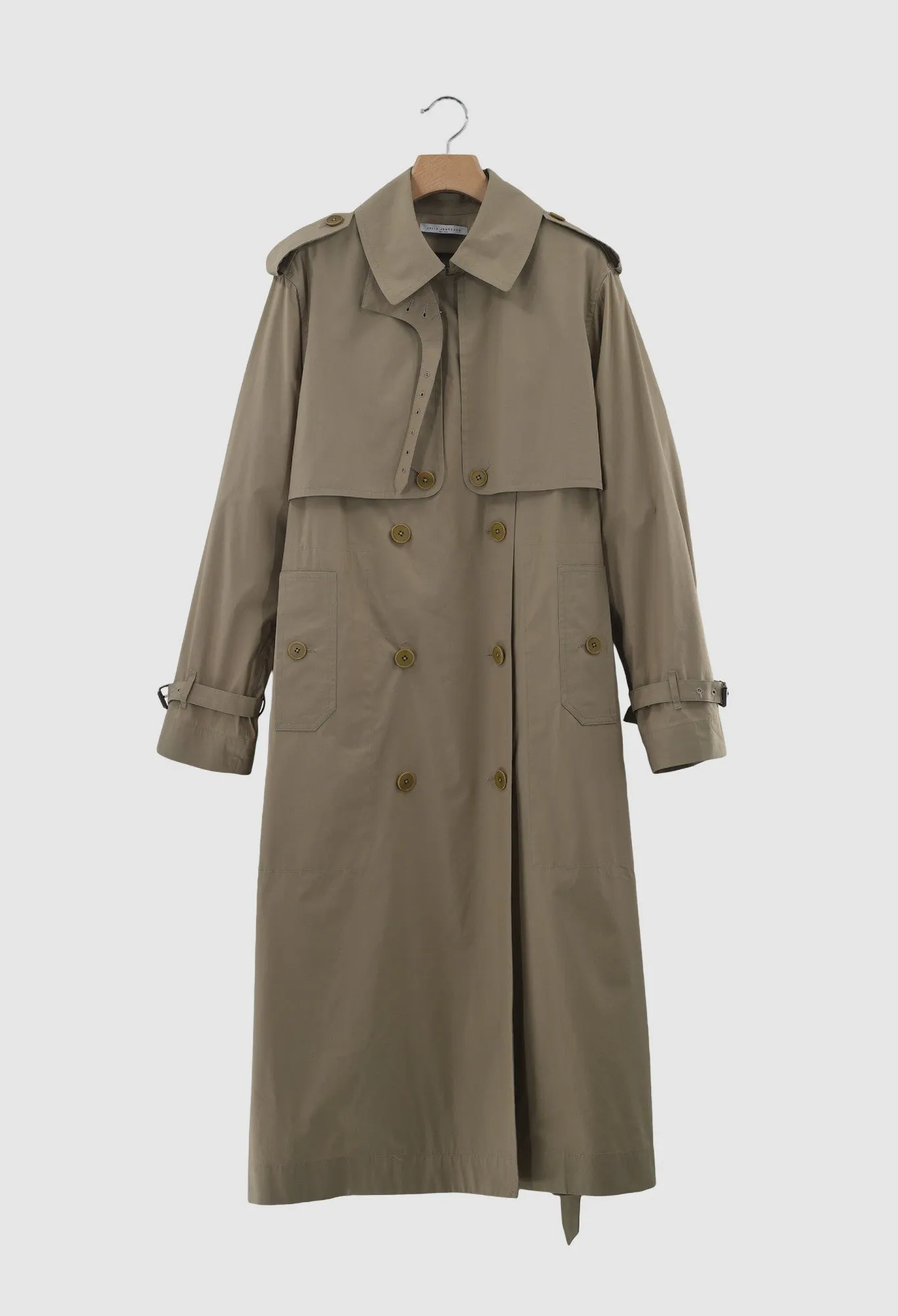 BRENDAN - Trench Technical Outerwear Cotton Coat in Beige