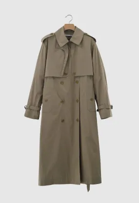 BRENDAN - Trench Technical Outerwear Cotton Coat in Beige