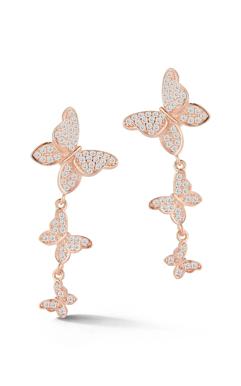 Butterfly Drop Stud Earring