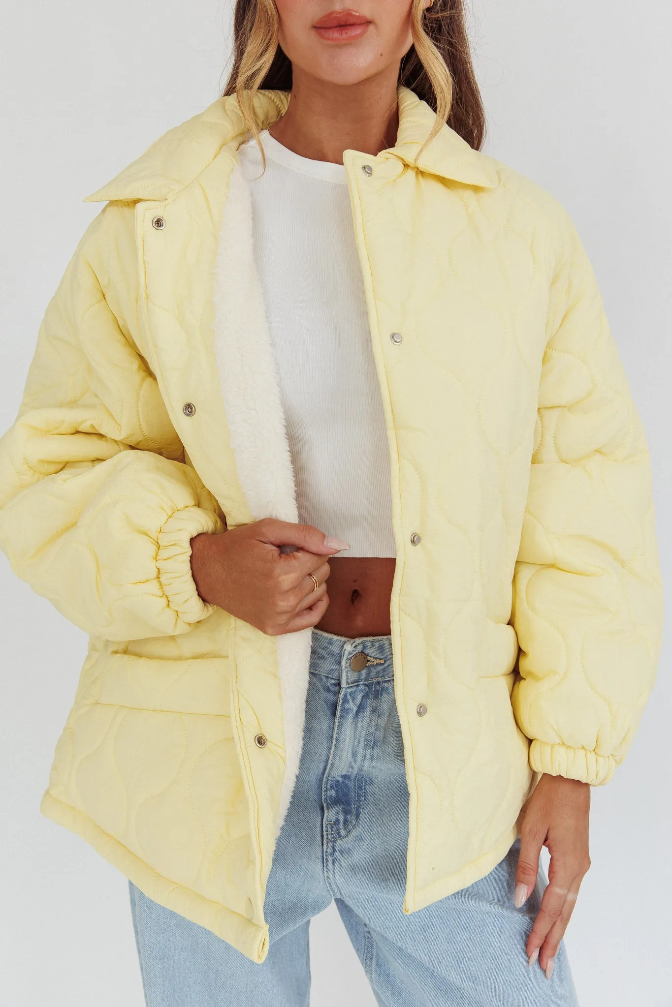 By The Fireplace Quilted Puffer Jacket Butter