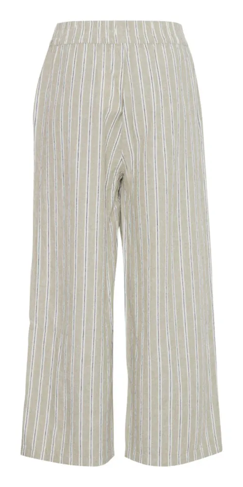 B.Young Linen Blend Cropped Pants, neutral stripe