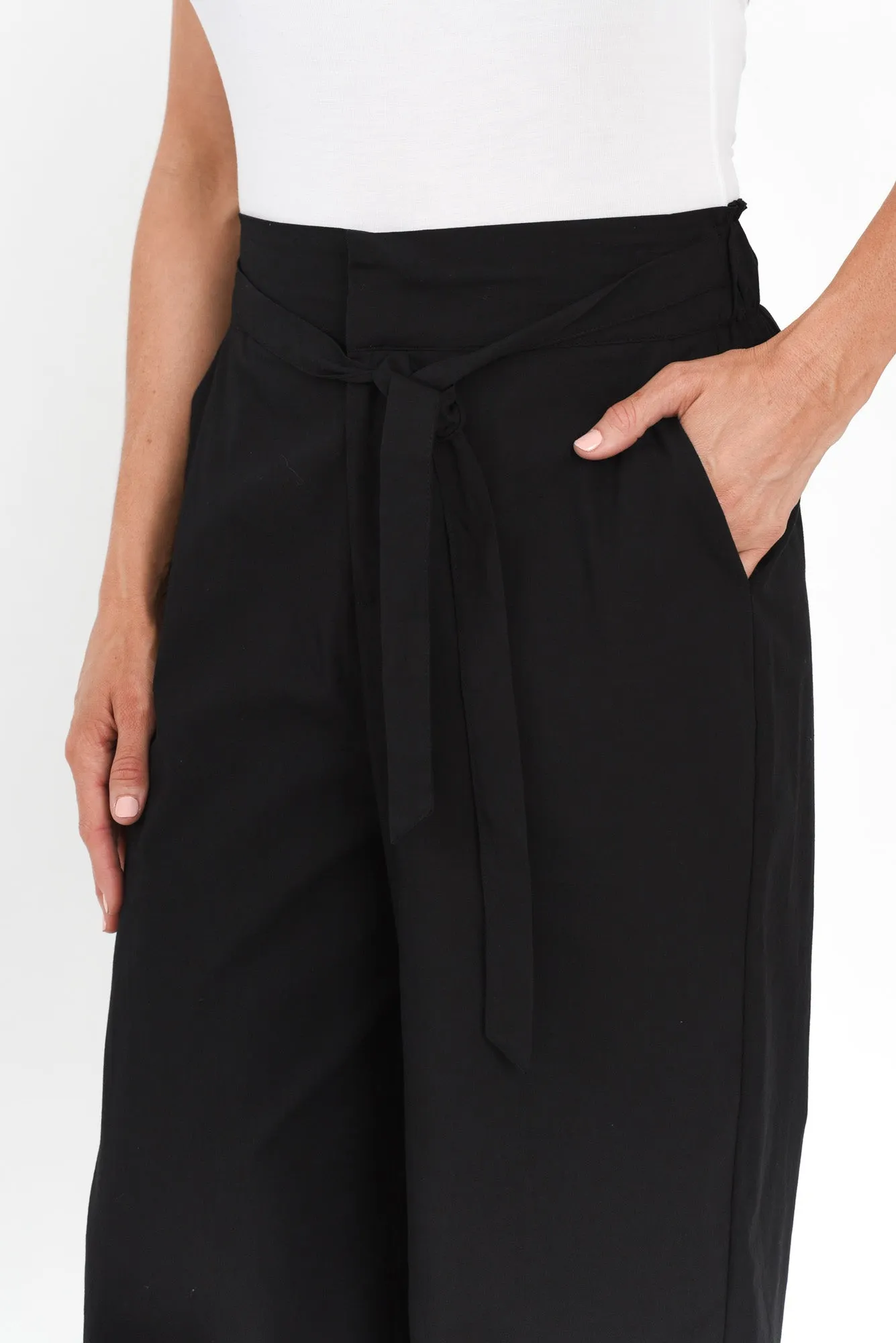 Cabo Black Cotton Pants