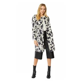 Carolynn Faux Suede Cow Print Coat