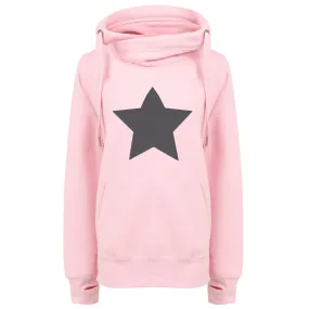 Charcoal Star Luxe Hoodie - Baby Pink