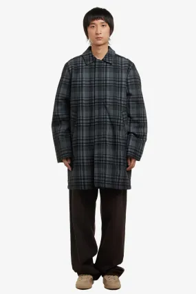 CHECKED PADDED TRENCH COAT