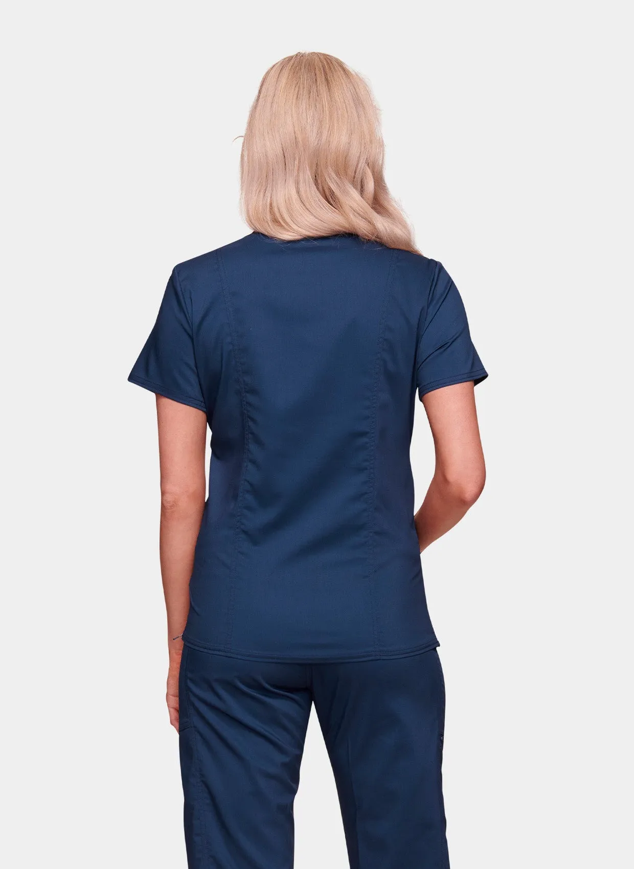 Cherokee WW Revolution Maternity Mock Wrap Scrub Top WWE688 - Navy