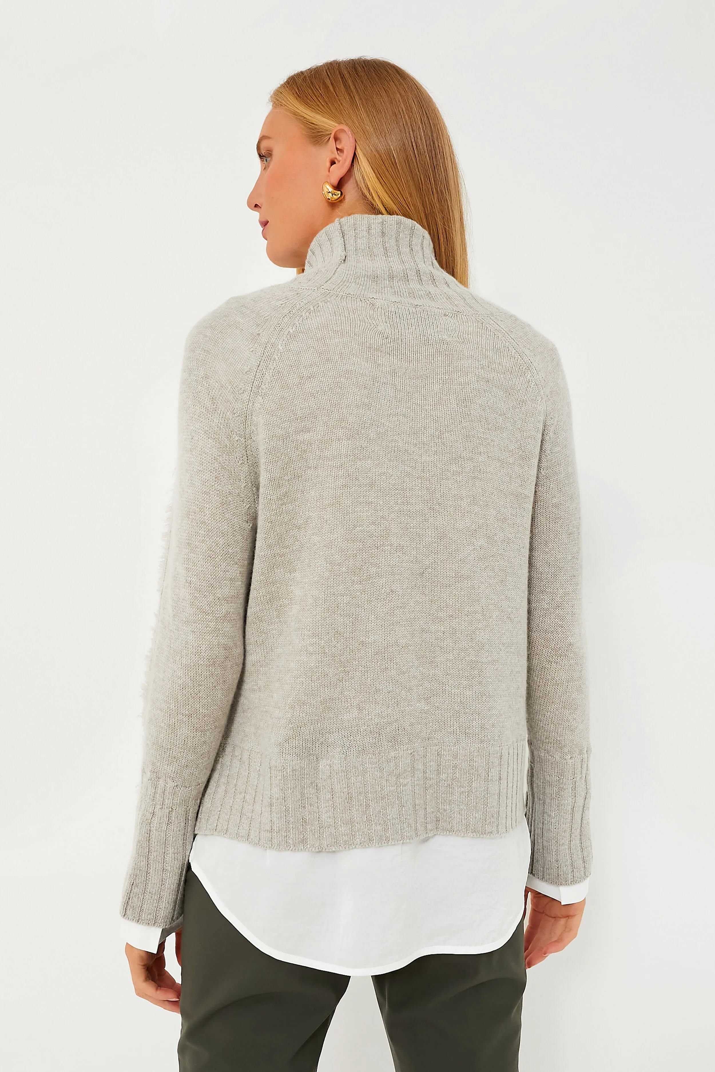 Chia Melange Jolie Fringed Layered Looker Sweater