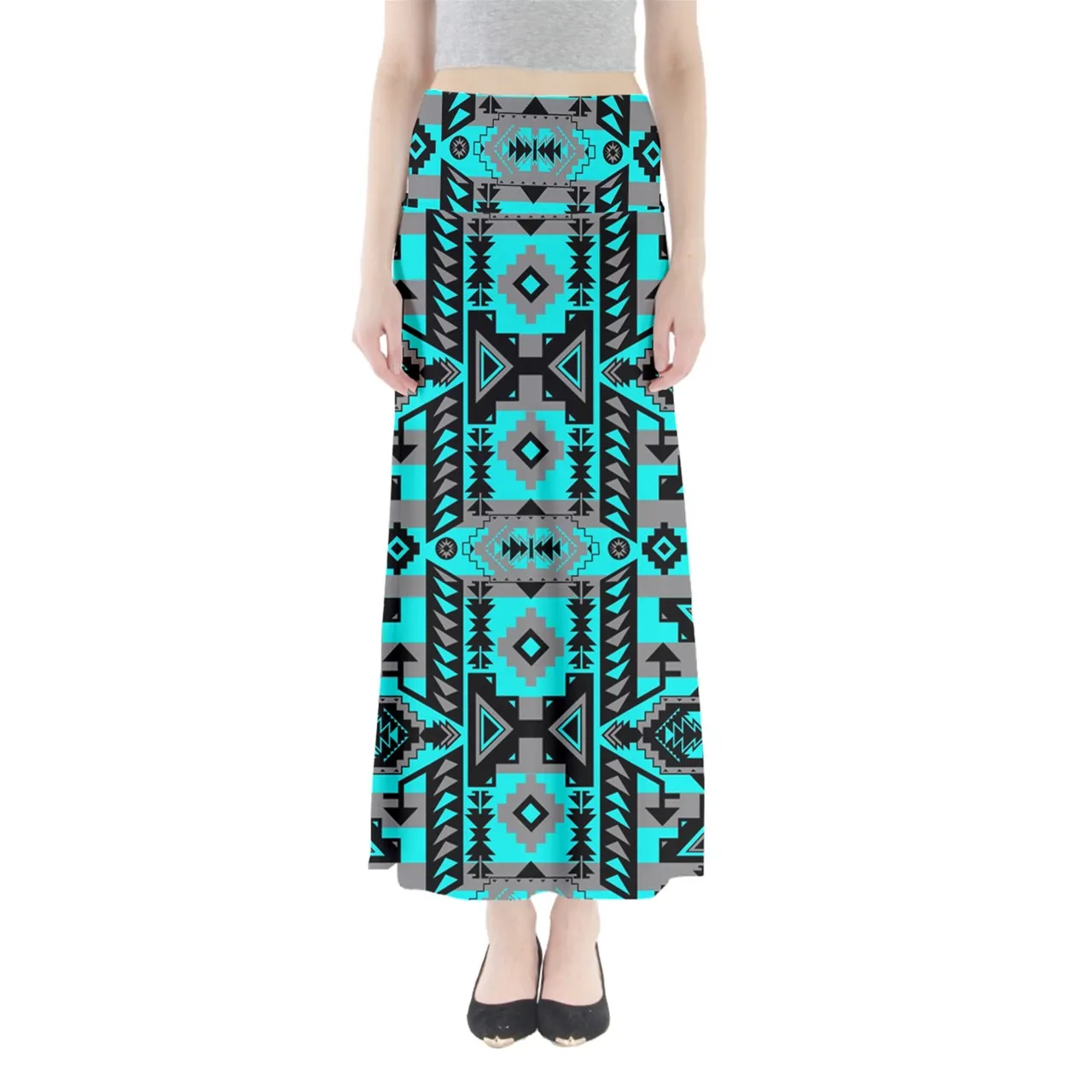 Chiefs Mountain Sky Full Length Maxi Skirt