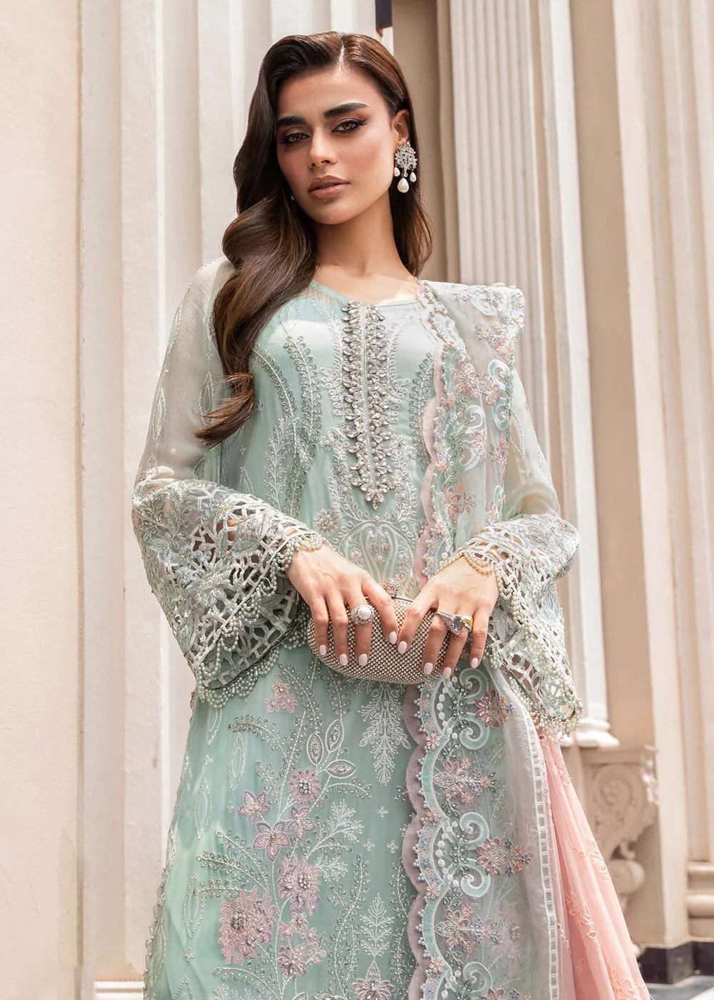 Chiffon Formals 2023 by Maria B | MPC-23-104 Mint Green