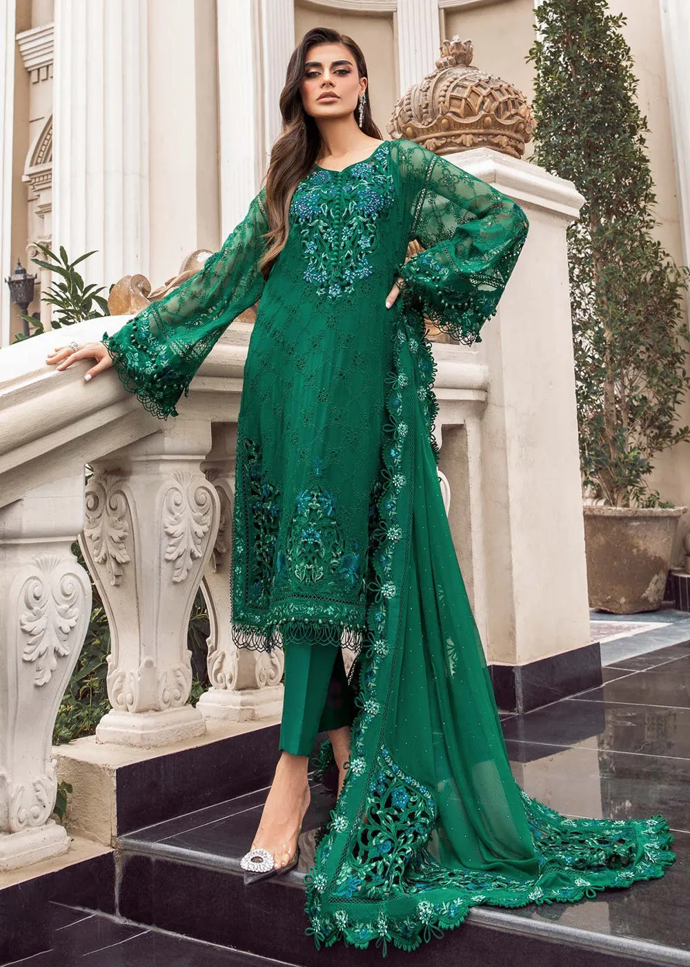 Chiffon Formals 2023 by Maria B | MPC-23-108 Emerald Green