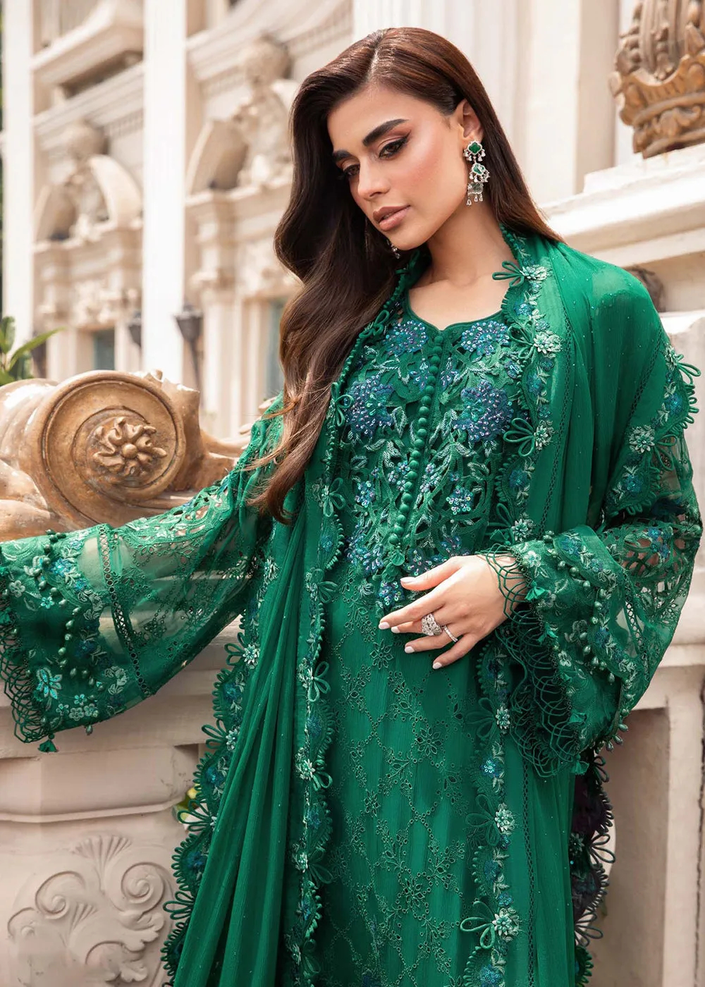 Chiffon Formals 2023 by Maria B | MPC-23-108 Emerald Green