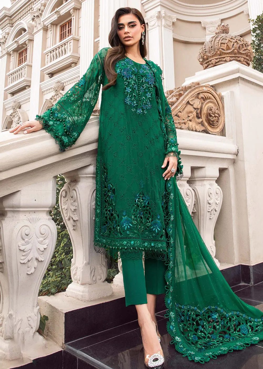 Chiffon Formals 2023 by Maria B | MPC-23-108 Emerald Green