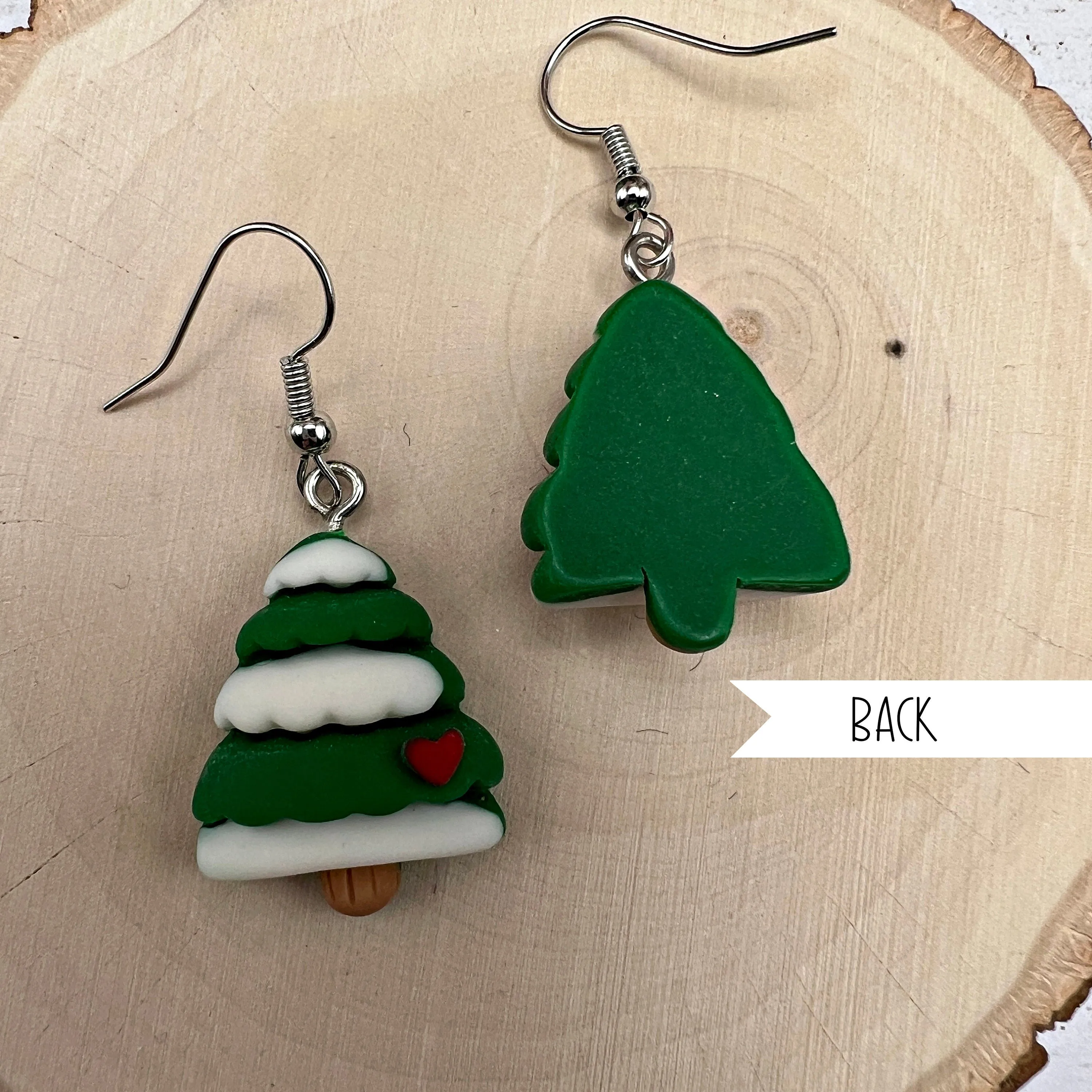 Christmas Tree Kawaii Cartoon Resin  Hypoallergenic Holiday Earrings