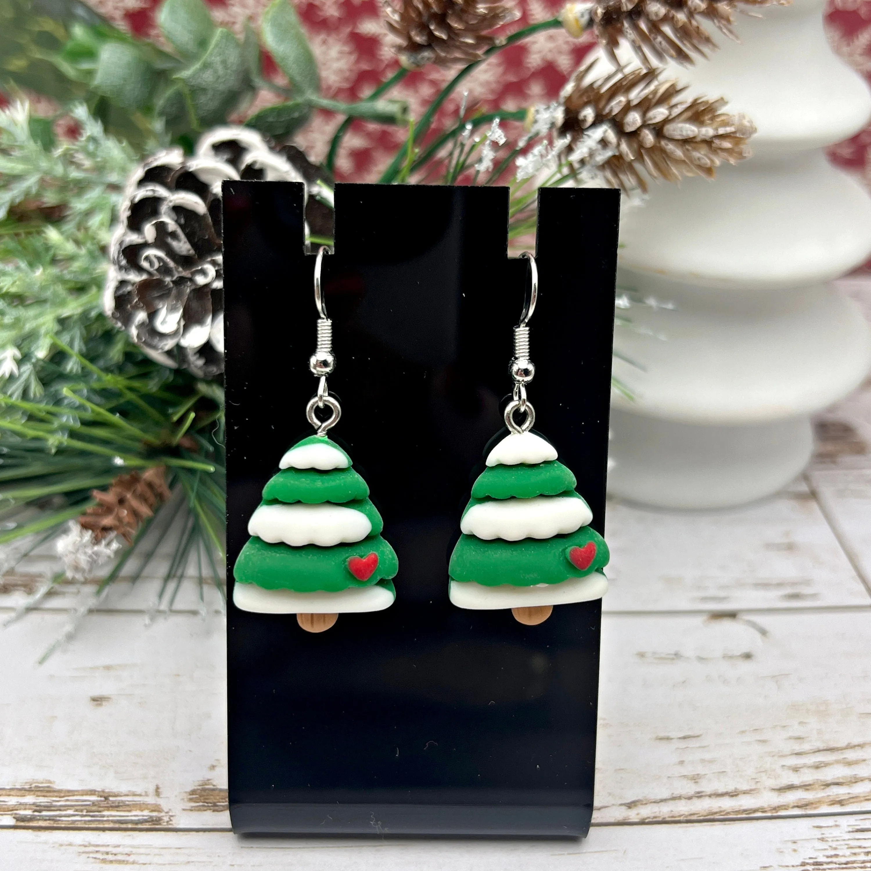 Christmas Tree Kawaii Cartoon Resin  Hypoallergenic Holiday Earrings