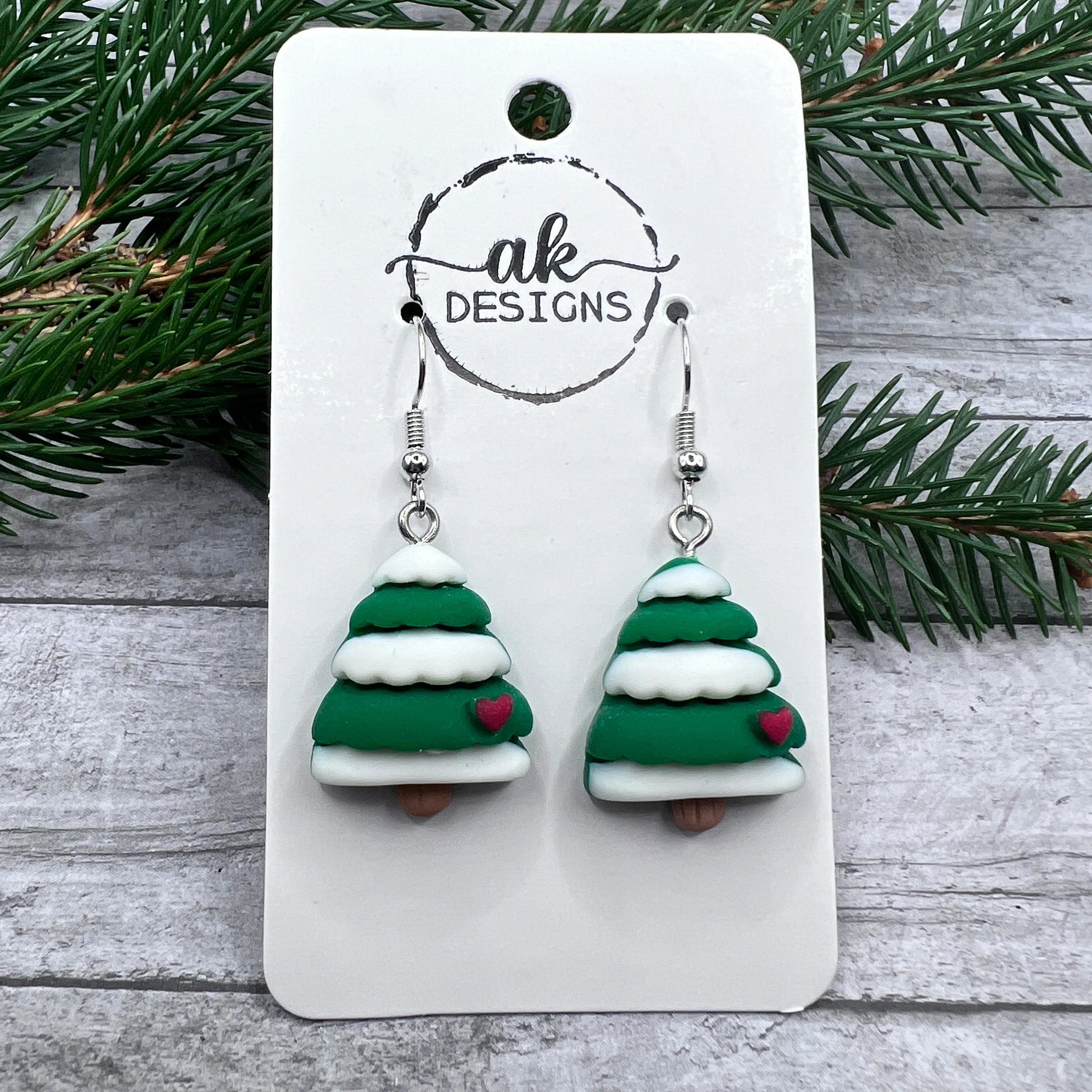 Christmas Tree Kawaii Cartoon Resin  Hypoallergenic Holiday Earrings