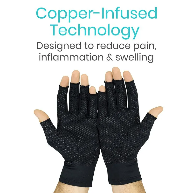 Copper Fingerless Arthritis Gloves