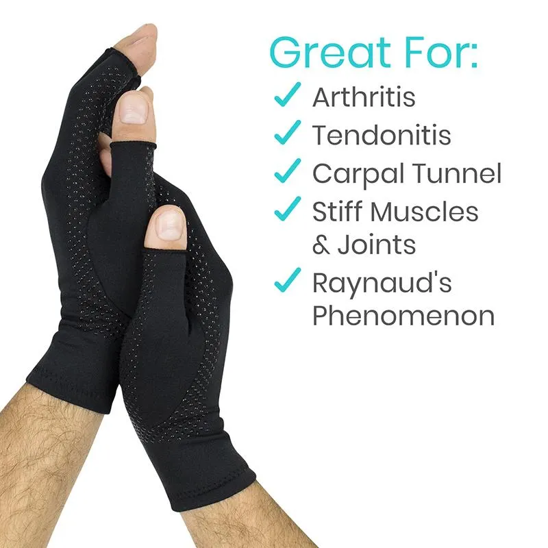 Copper Fingerless Arthritis Gloves