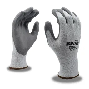 Cordova Rival 3712G 13-Gauge, HPPE Shell, PU Palm Coated Work Gloves, Gray, 1 Pair