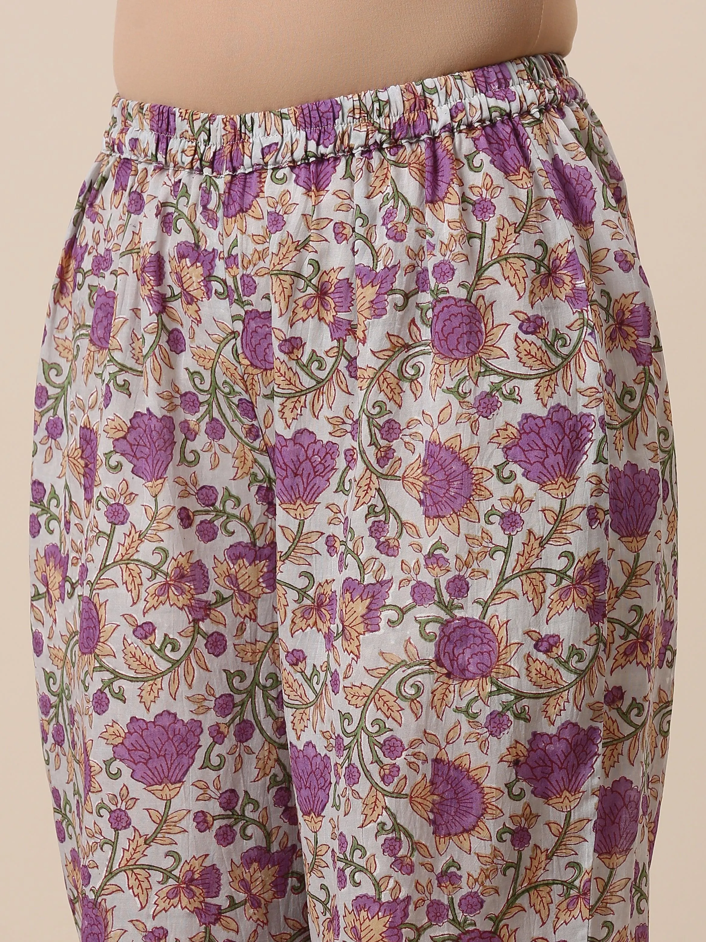 Cotton Hand Block Printed Purple Co-Ord Set