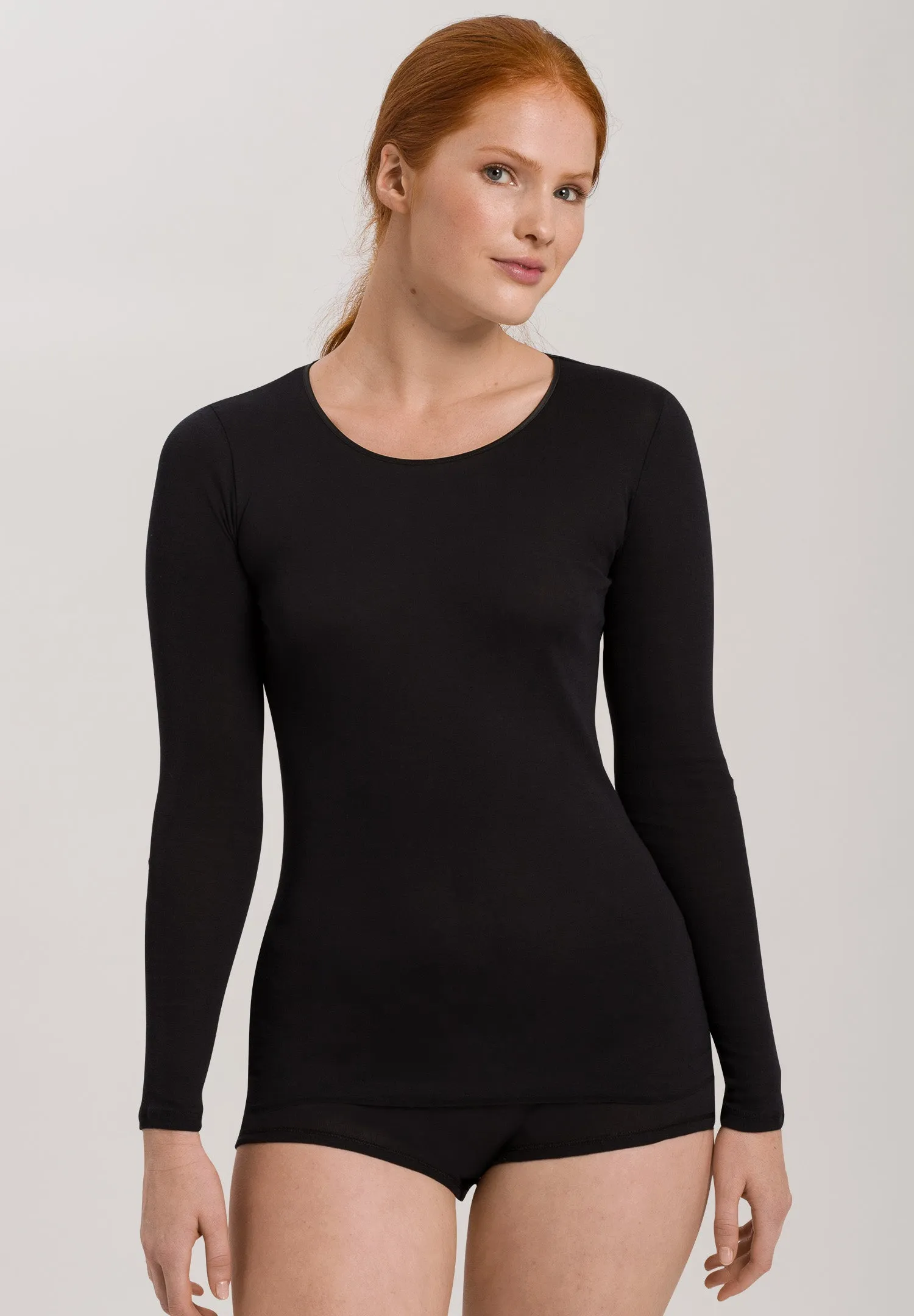 Cotton Seamless Cotton Knit Top | Black 71620-019