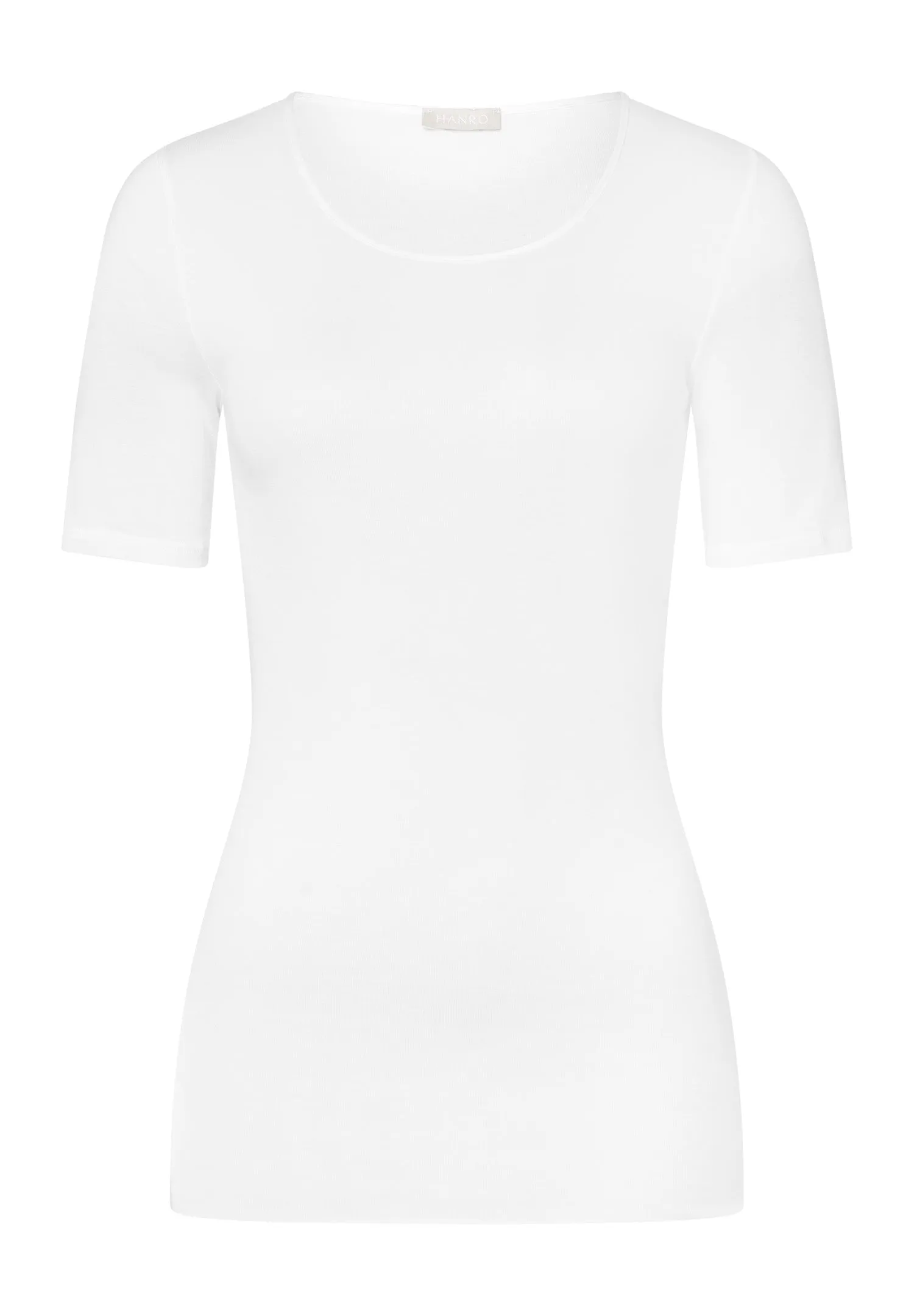 Cotton Seamless Fitted Cotton Round Neck Top | White 71630-101