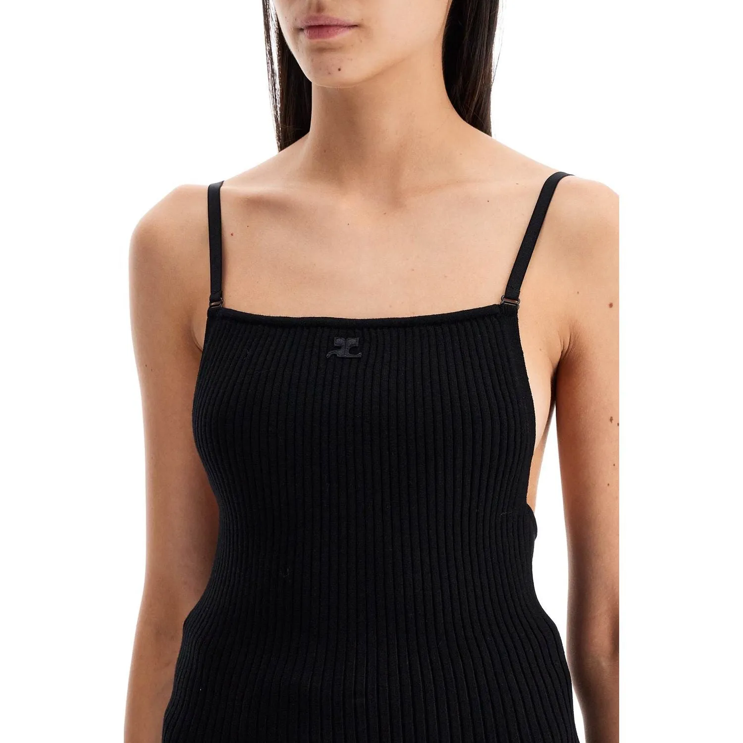 Courreges ribbed sleeveless top with