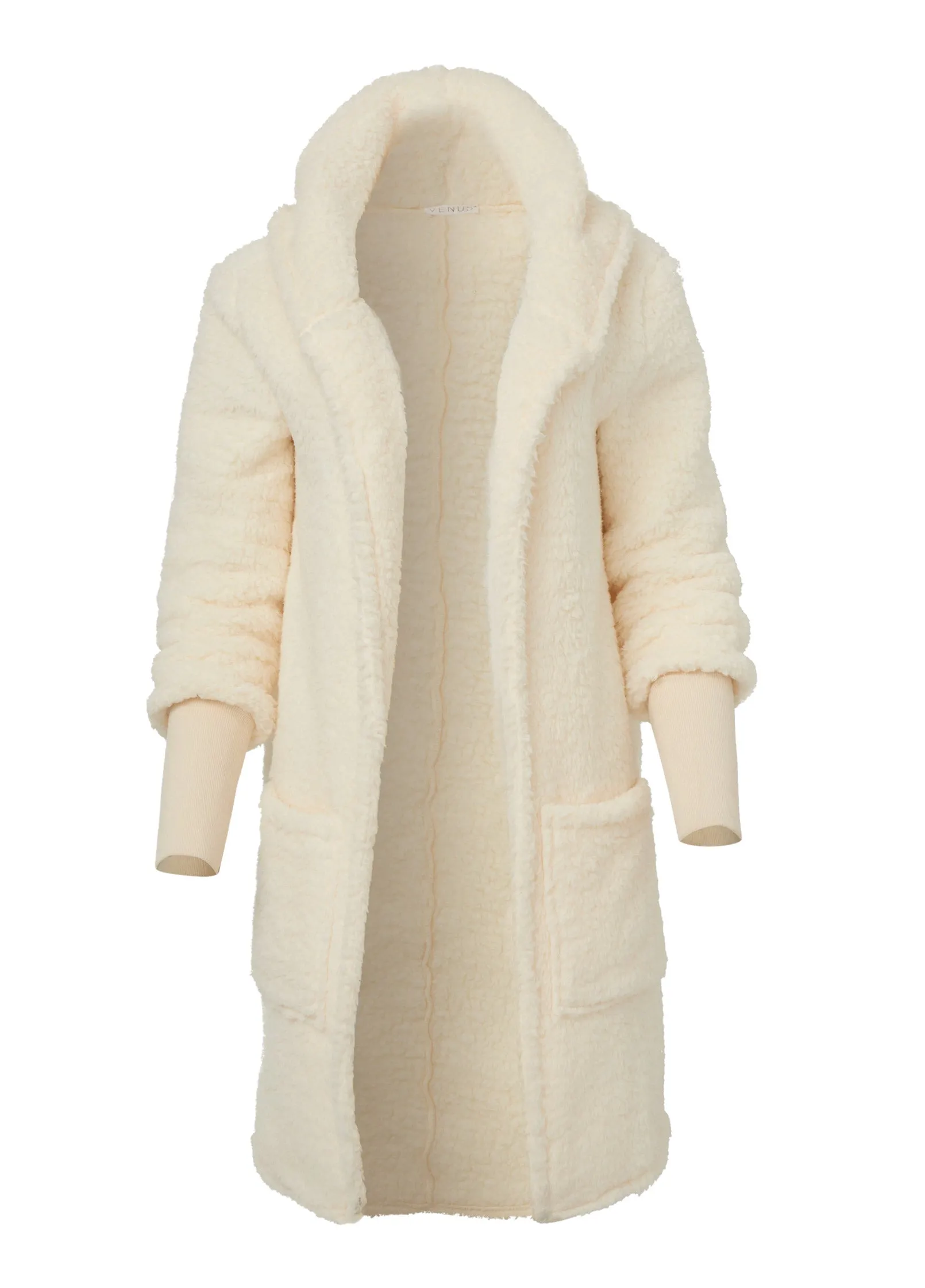 Cozy Sherpa Hooded Jacket  - Beige