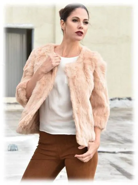 Cropped Fur Jacket- Camel