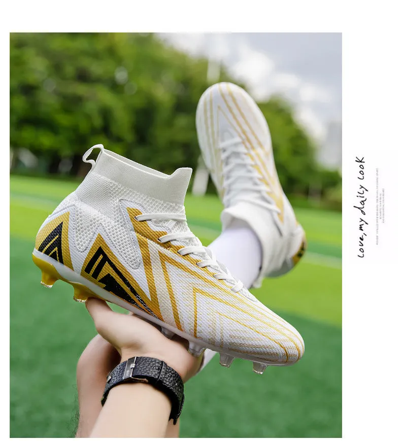 Custom High-Top Soccer Cleats with Logo for Pro Matches