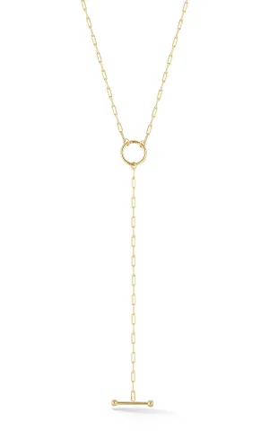 Dainty Chain Toggle Clasp Lariat Necklace