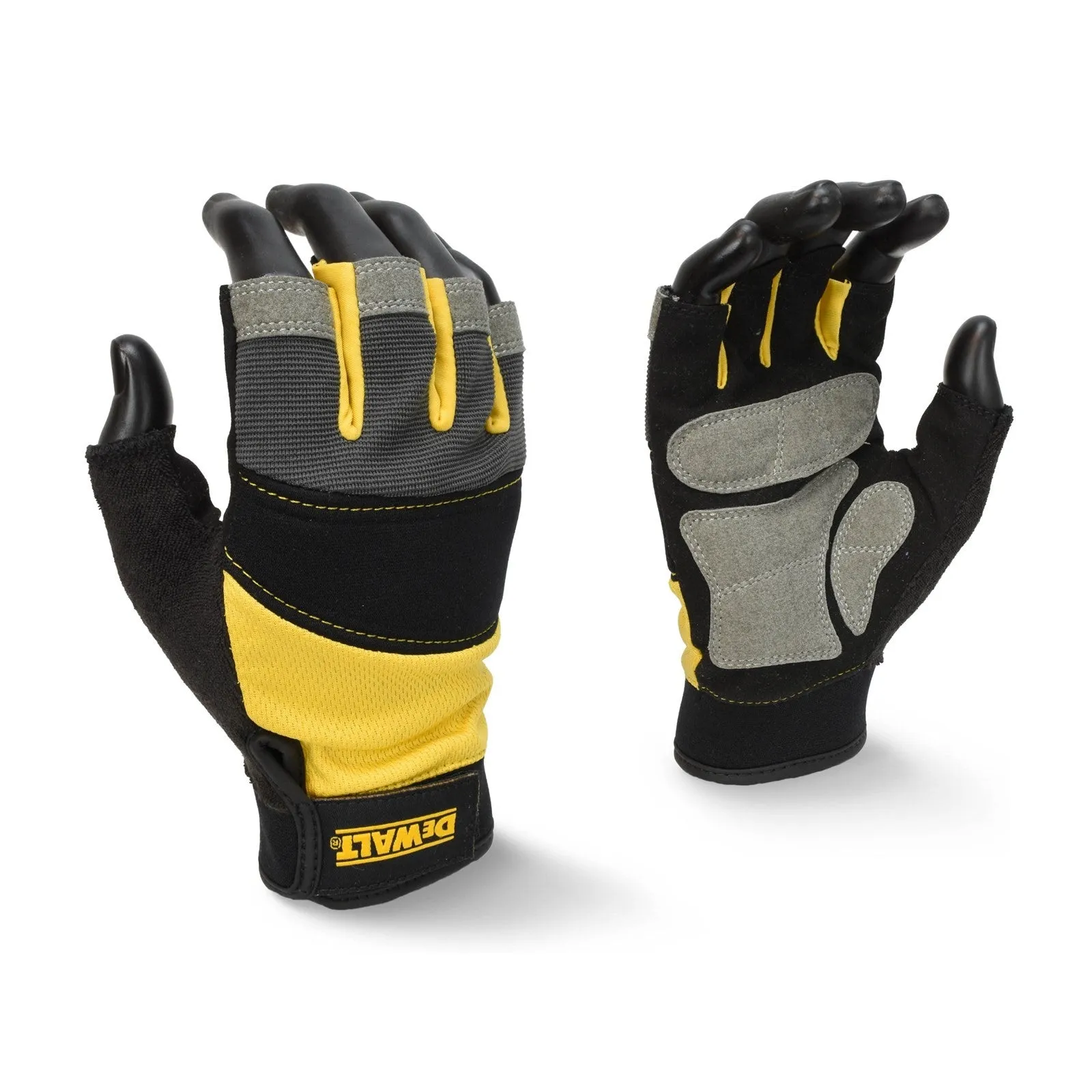 Dewalt DPG213 Fingerless Performance Gloves  Orange/Grey/Black