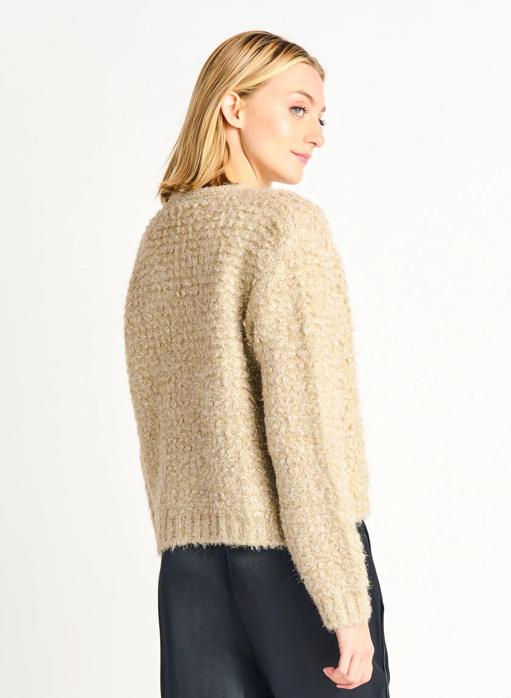 Dex Tundra Lurex Boucle Cardigan