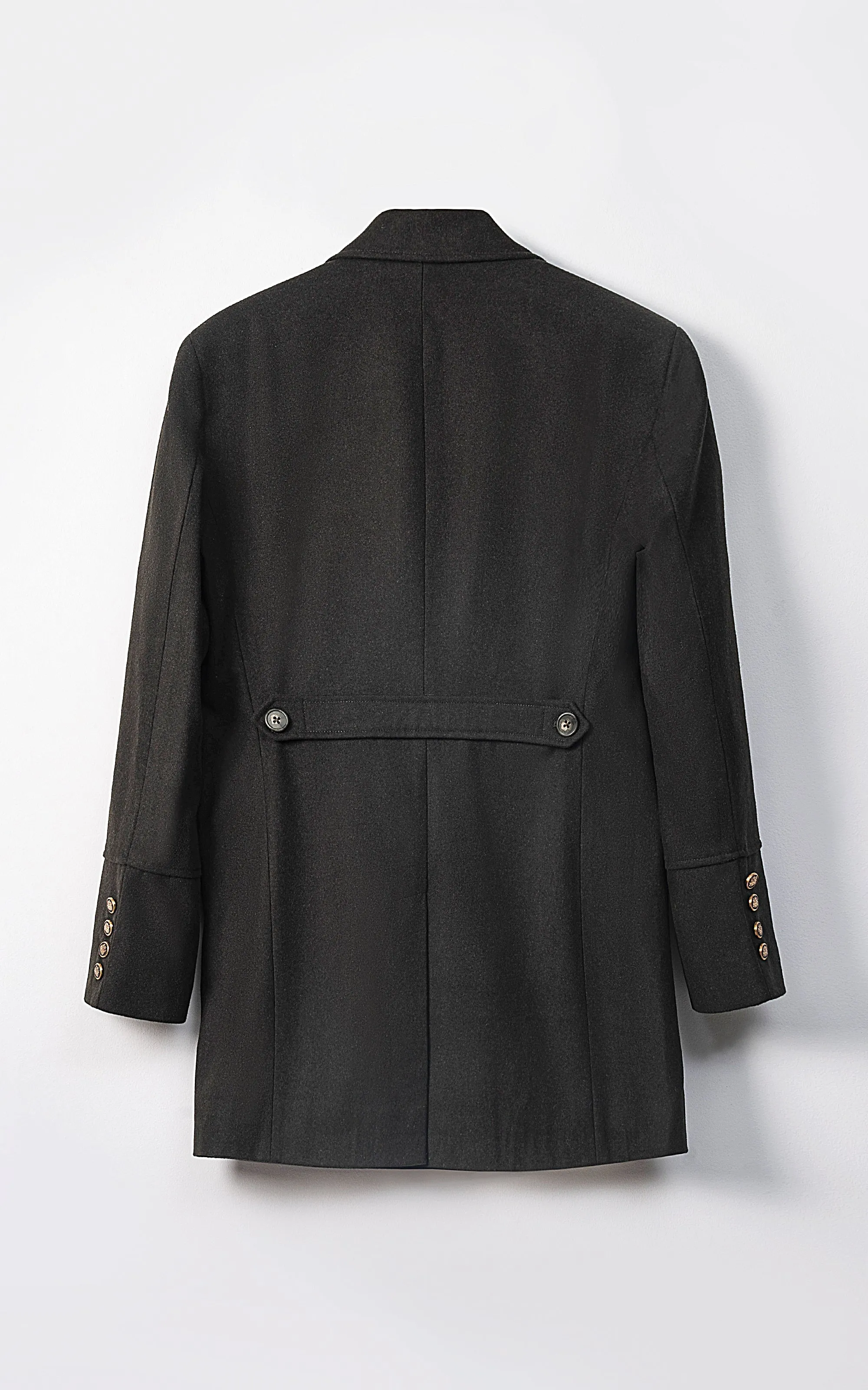 DOUBLE BREASTED LONG COAT DARK OLIVE